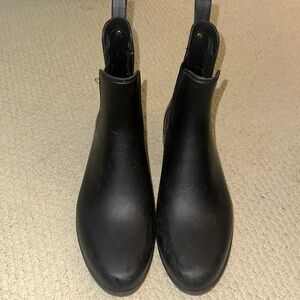 Sam Edelman Tinsley Black Matte Rain Ankle Boots